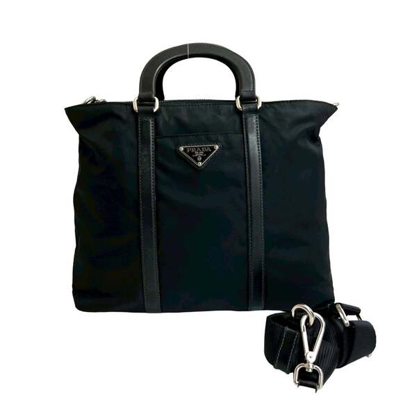 PRADA Black Leather Shoulder Bag - Picture 1 of 10